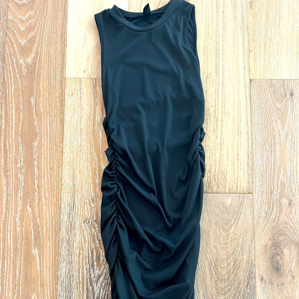 RUCHED MIDI BODYCON Dress Black